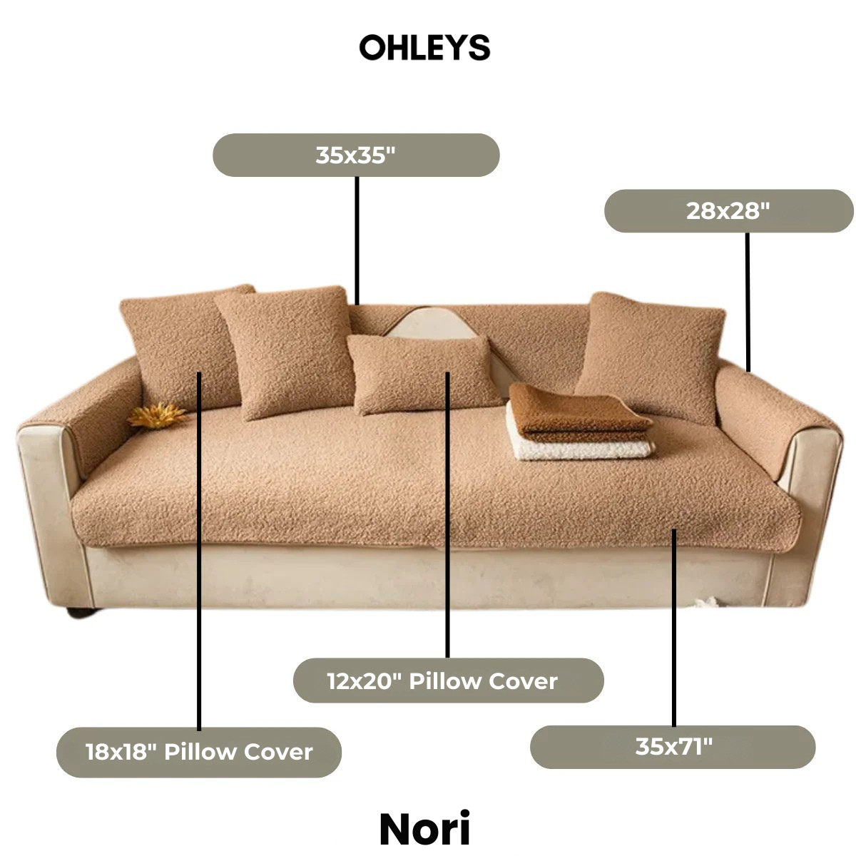 Nori - Anti-Slip Teddy Sofa Cover