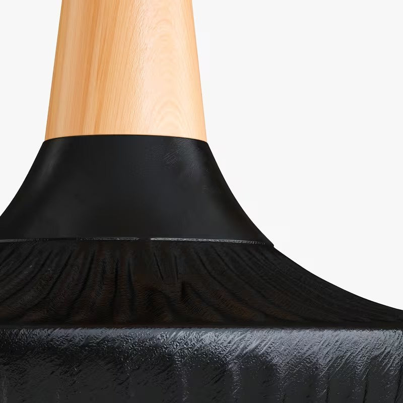 Drum Shade Table Lamp with Wood Neck