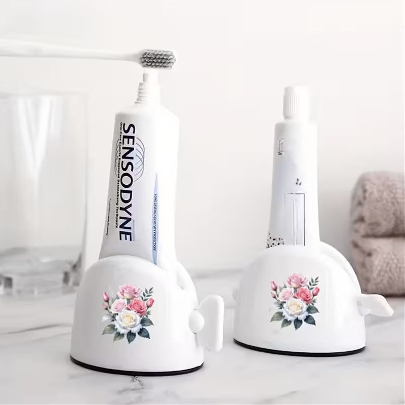 Floral Semi-Circular Toothpaste Dispenser