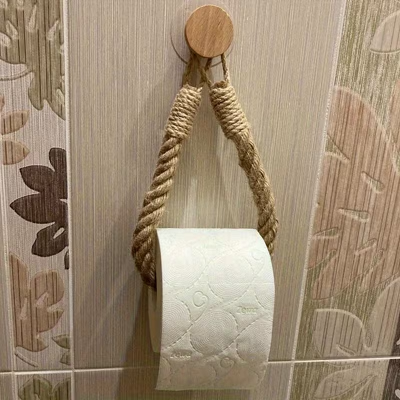 Wall-Mounted Rope Toilet Paper Holder