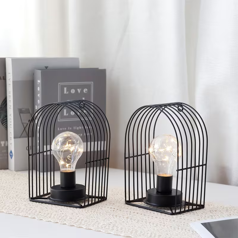 Arched Metal Frame Wall Light Set