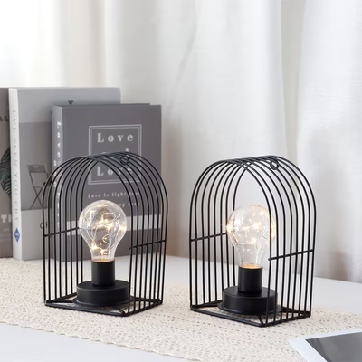 Arched Metal Frame Wall Light Set