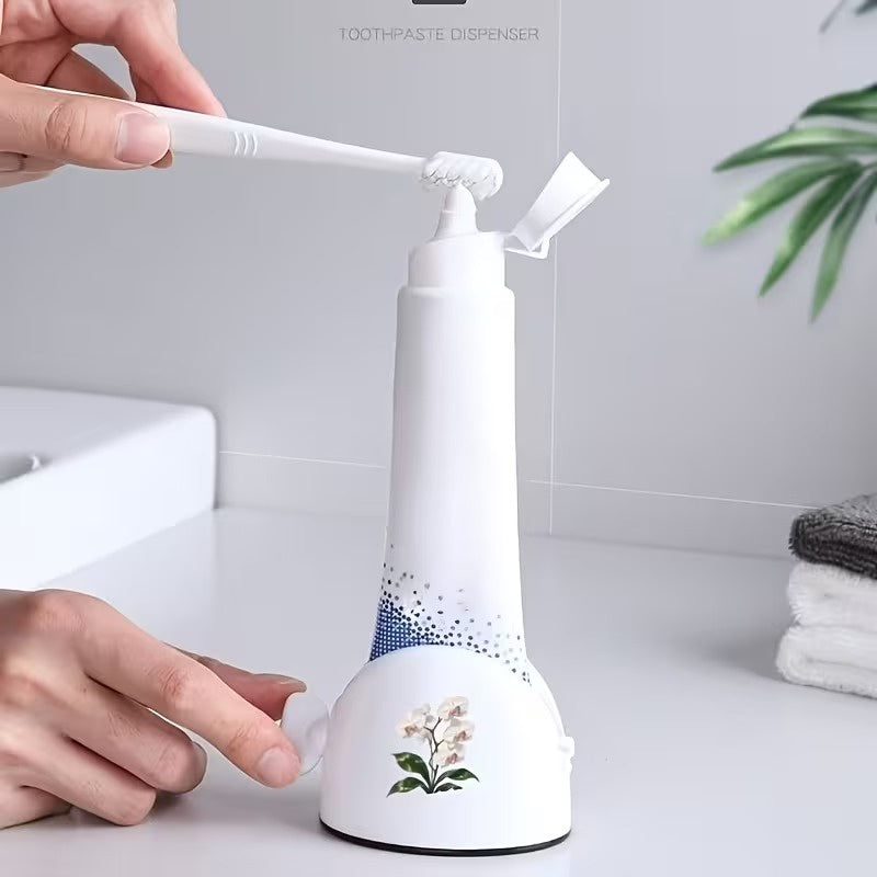 Floral Semi-Circular Toothpaste Dispenser