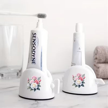 Floral Semi-Circular Toothpaste Dispenser
