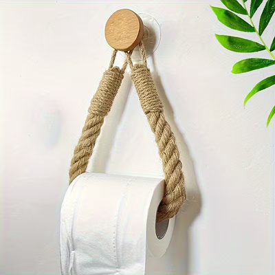 Wall-Mounted Rope Toilet Paper Holder