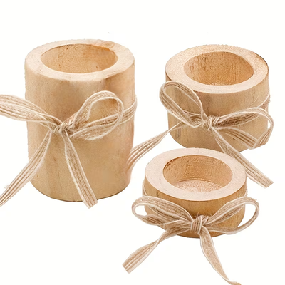 Wooden Candle Holder Set